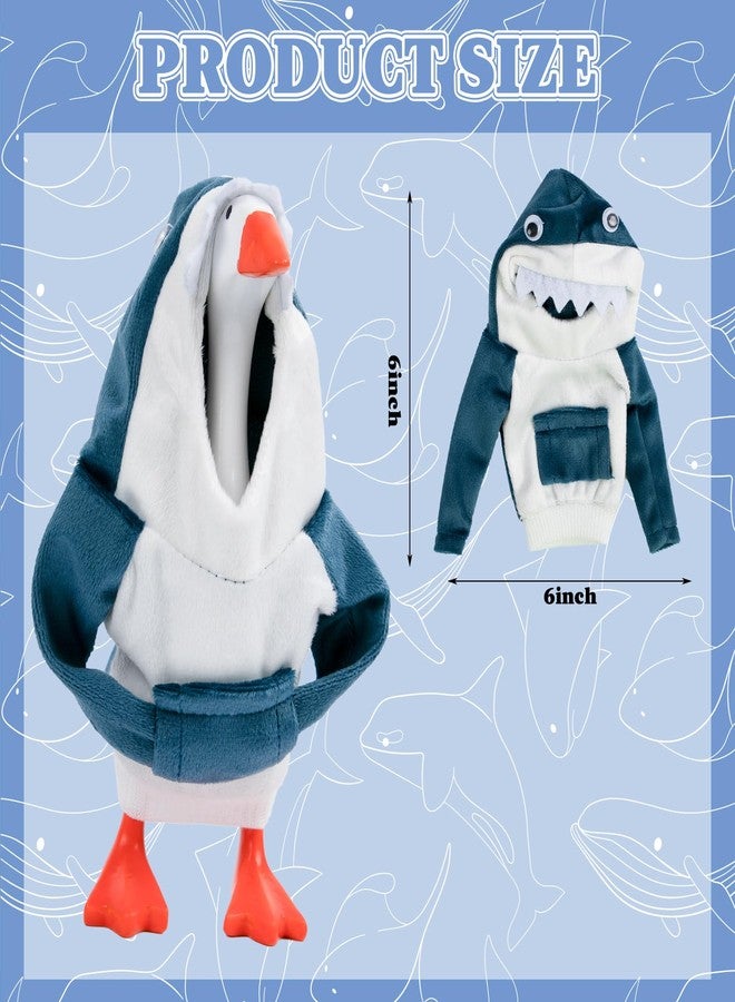 CAMDUCK 7 Inch Desk Goose Outfits, Blue Shark Hoodie for Desktop Goose, 7 Inches Mini Desk Geese Clothes Costume Clothing Accessories for Magnetic Geese Statue Table Decor - Image 2